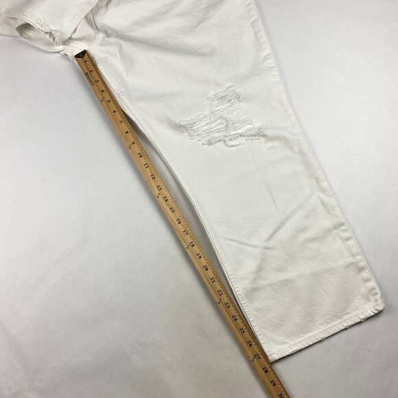 NWT Good American Jeans Women's Size 20 Good '90s Duster Natural Fray White - Picture 14 of 16